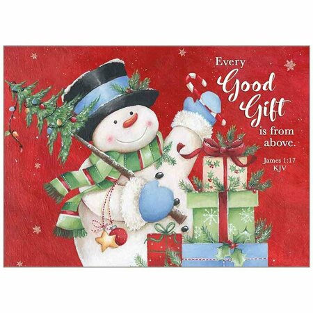 SMARTGIFTS Snowman with Gifts Jon 1-16 NLT Christmas Card, 20PK SM3324837